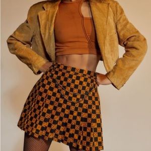 UO Stella Pleated Hard ware Mini Skirt